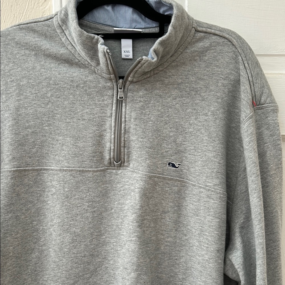 Vineyard Vines Men's Grey Quarter-Zip Sweater